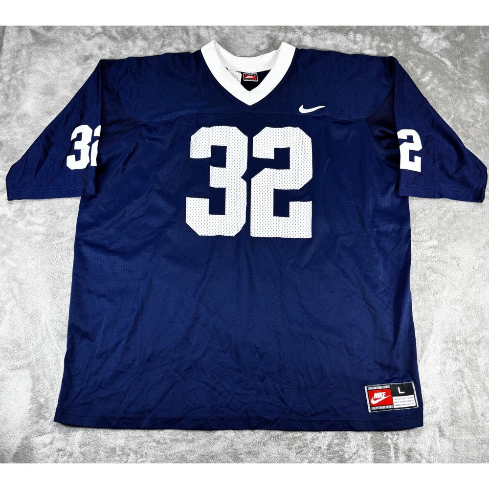Vintage Nike Football Jersey Mens L Navy Blue Made in USA Mesh Number 32 Style